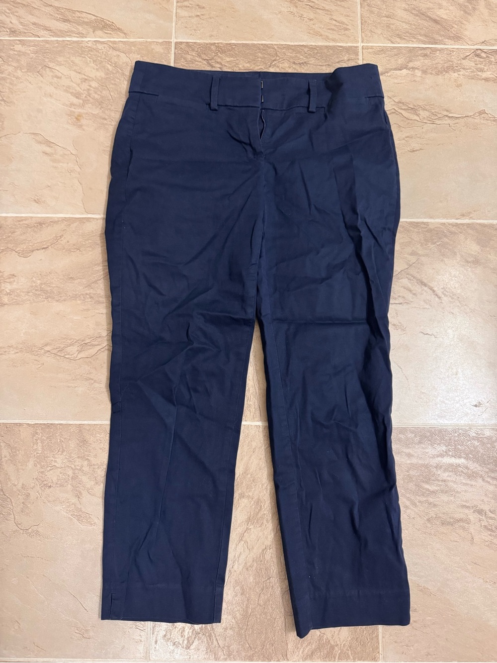 Ann Taylor Factory Navy Straight-Leg Trousers